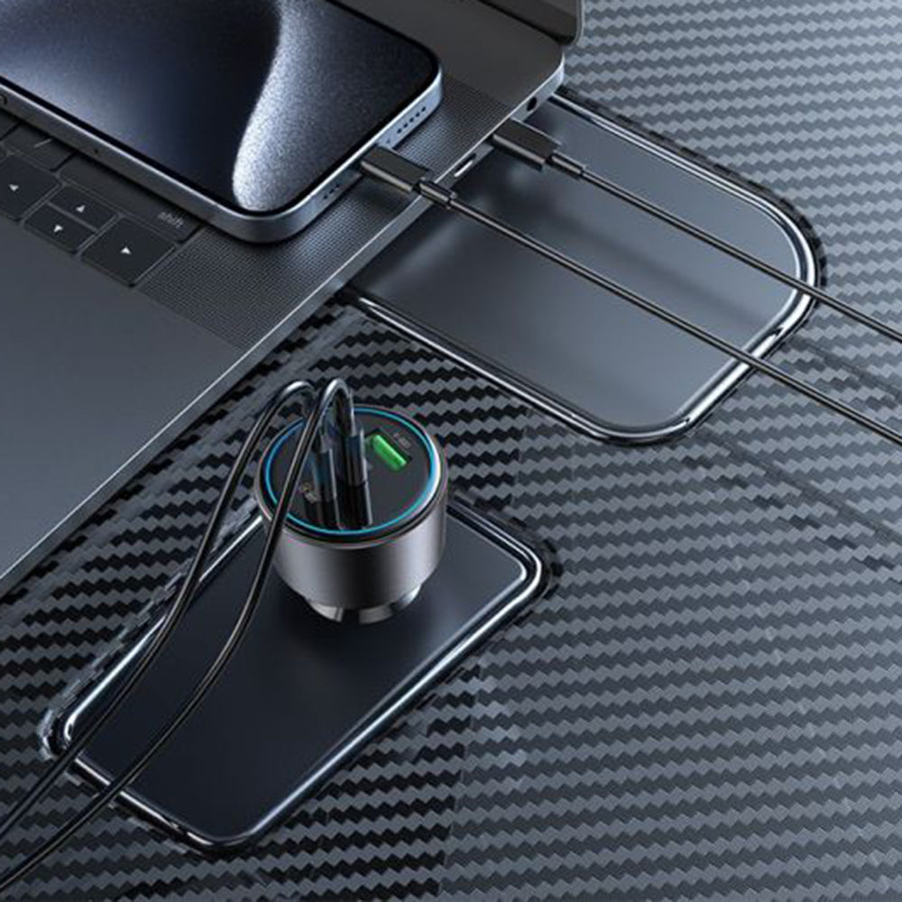 Autolader Yesido Y59, 200W, 5A, 1 x USB-A - 2 x USB-C, Zwart