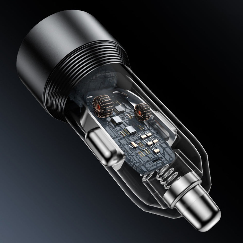 Autolader Yesido Y64, 50W, 3A, 1 x USB-A - 1 x USB-C, Zwart