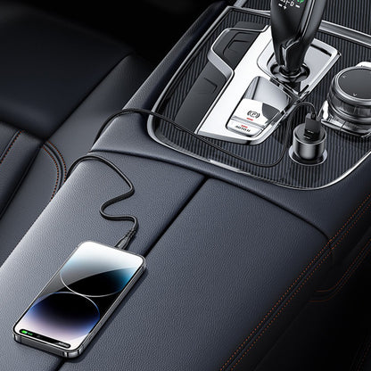 Auto-oplader Yesido Y65, 100W, 5A, 1 x USB-A - 1 x USB-C, Zwart