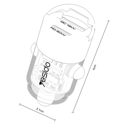 Auto-oplader Yesido Y68, 30W, 3A, 1 x USB-A - 1 x USB-C, Zwart