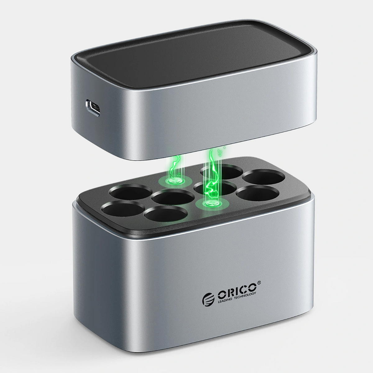 Orico EV8 Batterijlader, AA, Grijs