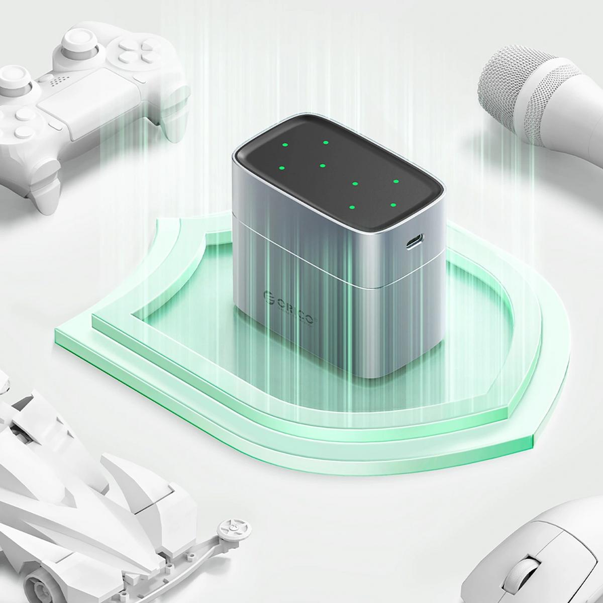 Orico EV8 Batterijlader, AA, Grijs