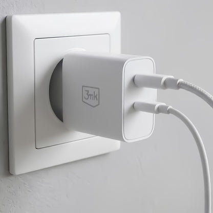 Netlader 3MK FlowPower, 45W, 1 x USB-A - 1 x USB-C, Wit