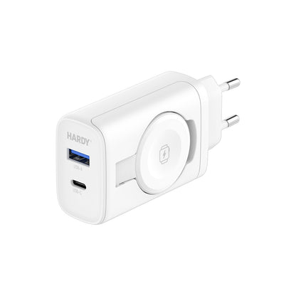 Netwerkoplader 3MK Hardy 2in1, 33W, 3A, 1 x USB-A - 1 x USB-C, Wit