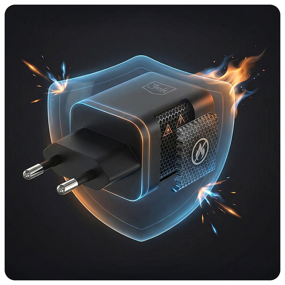 3MK Hyper Netlader, 45W, 2 x USB-C, Zwart