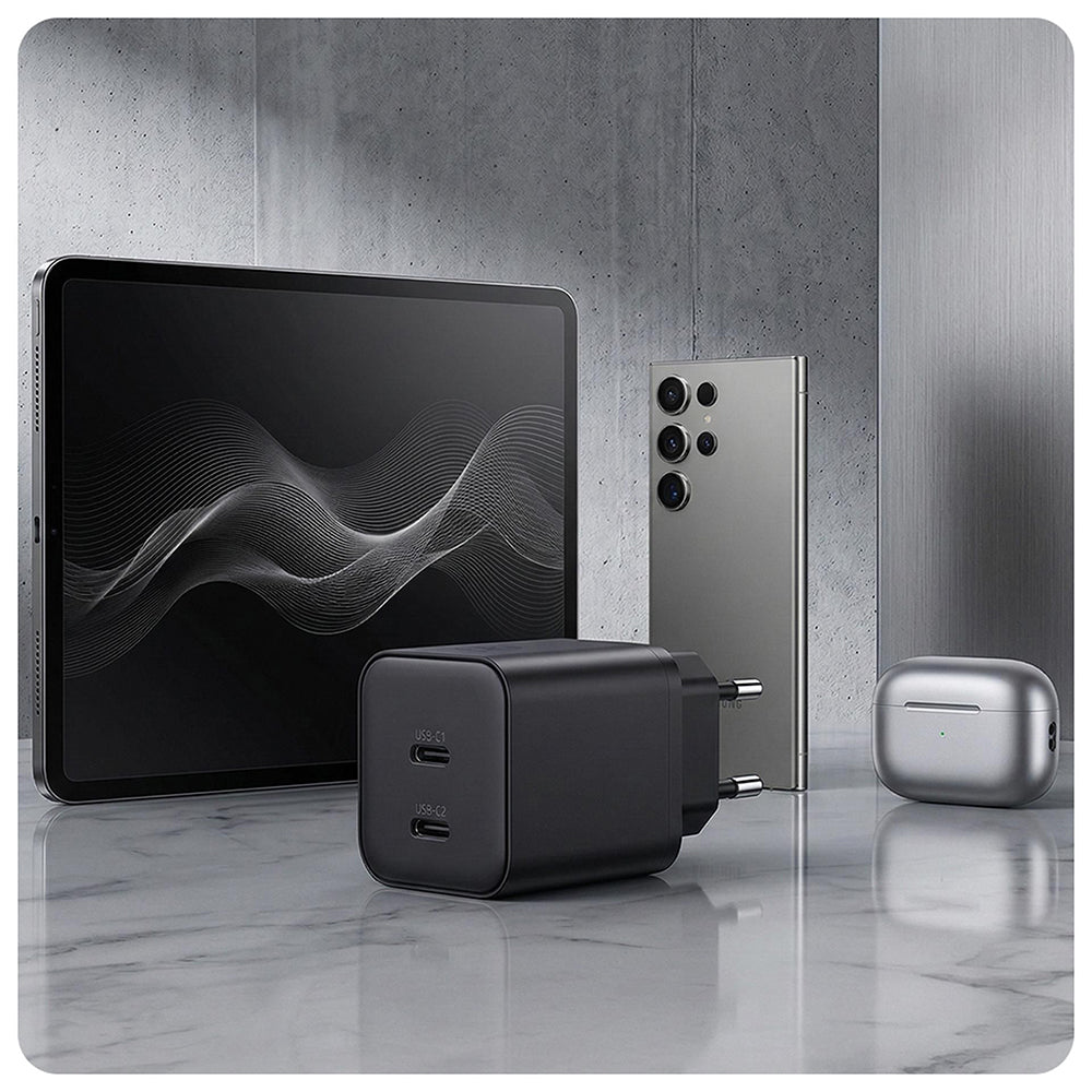 3MK Hyper Netlader, 45W, 2 x USB-C, Zwart