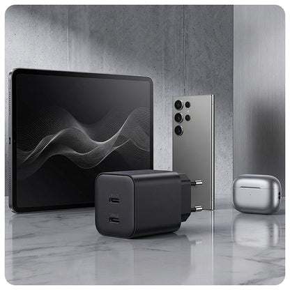 3MK Hyper Netlader, 45W, 2 x USB-C, Zwart