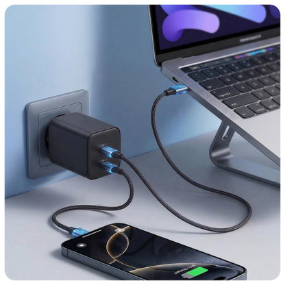 3MK Hyper Netlader, 45W, 2 x USB-C, Zwart