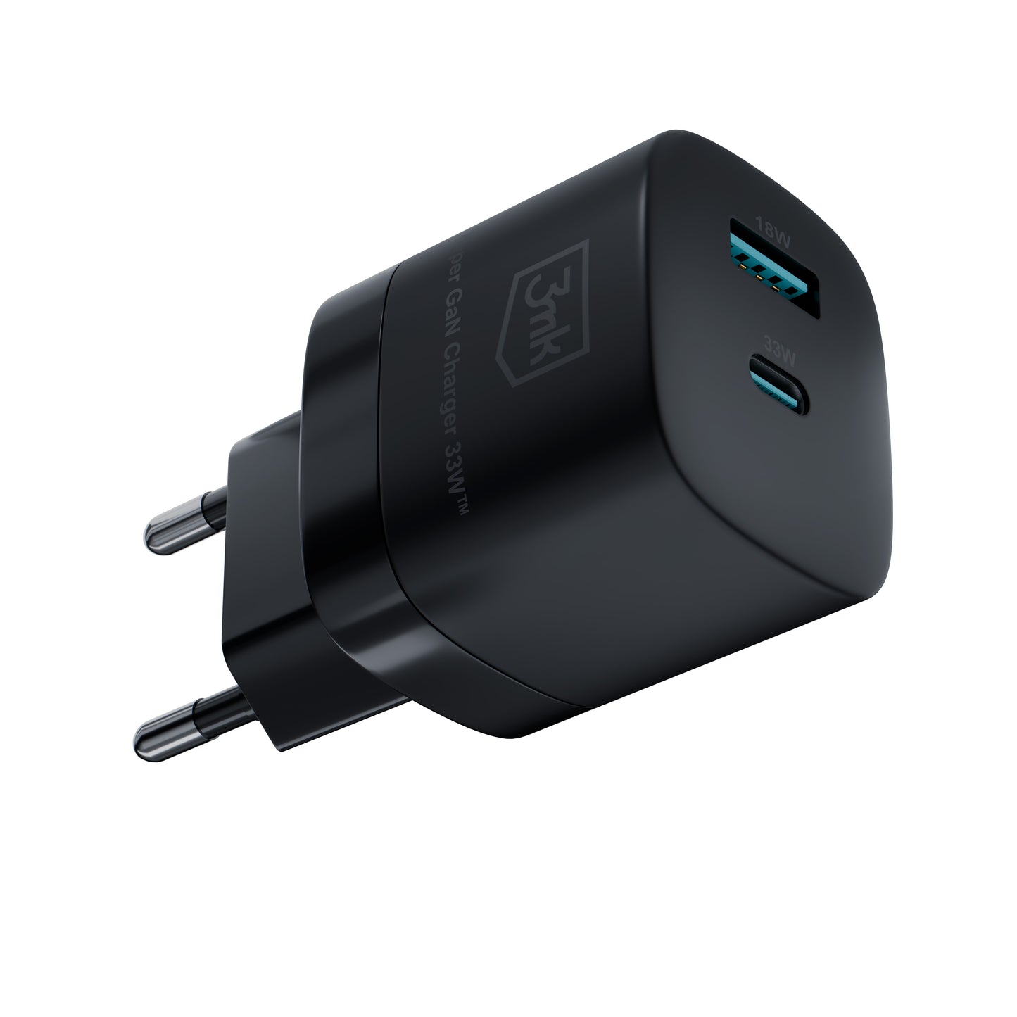 Netwerkoplader 3MK HyperCharger GaN, 33W, 3A, 1 x USB-A - 1 x USB-C, Zwart 