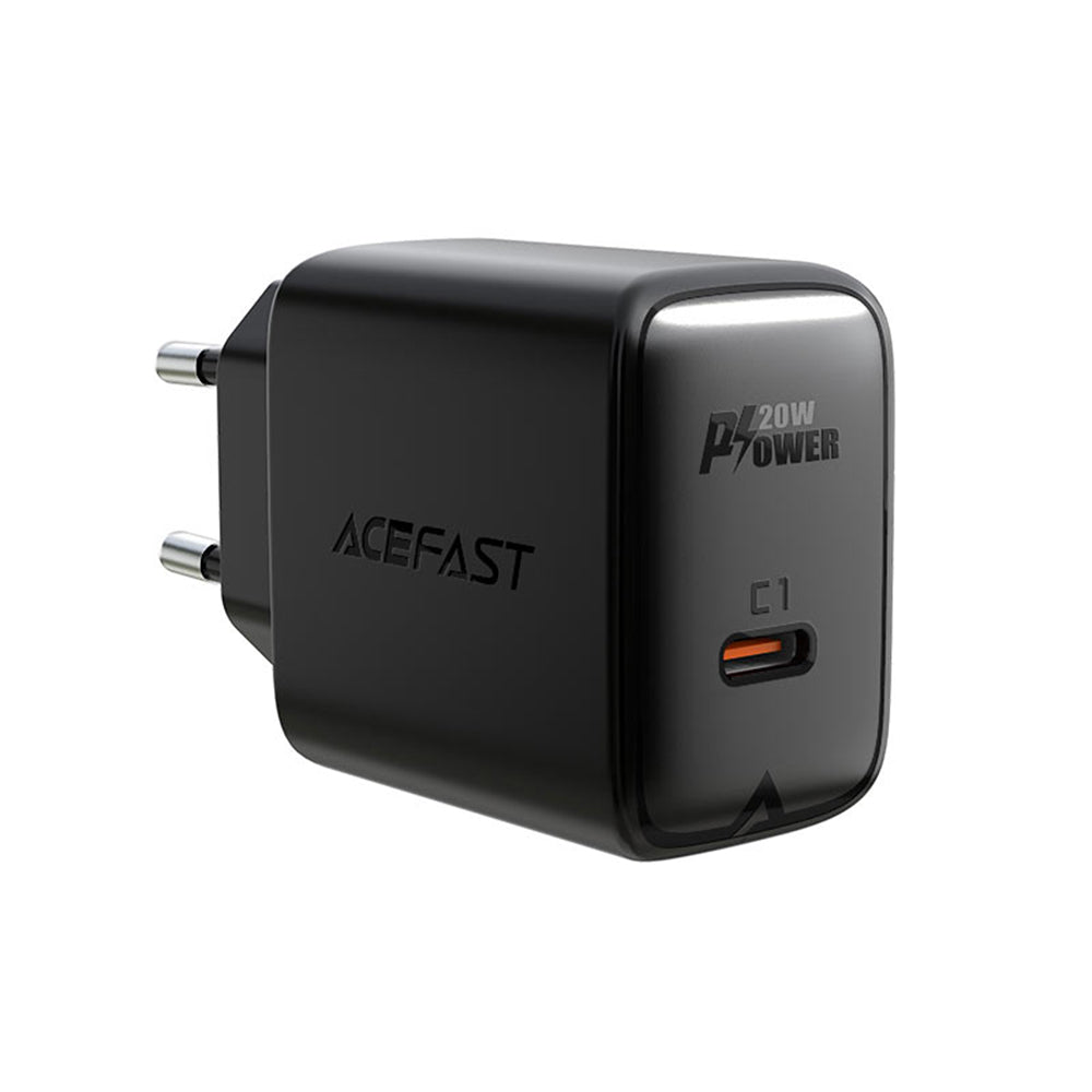 Netwerkoplader Acefast A1, 20W, 3A, 1 x USB-C, Zwart