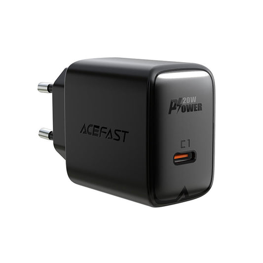 Netwerkoplader Acefast A1, 20W, 3A, 1 x USB-C, Zwart