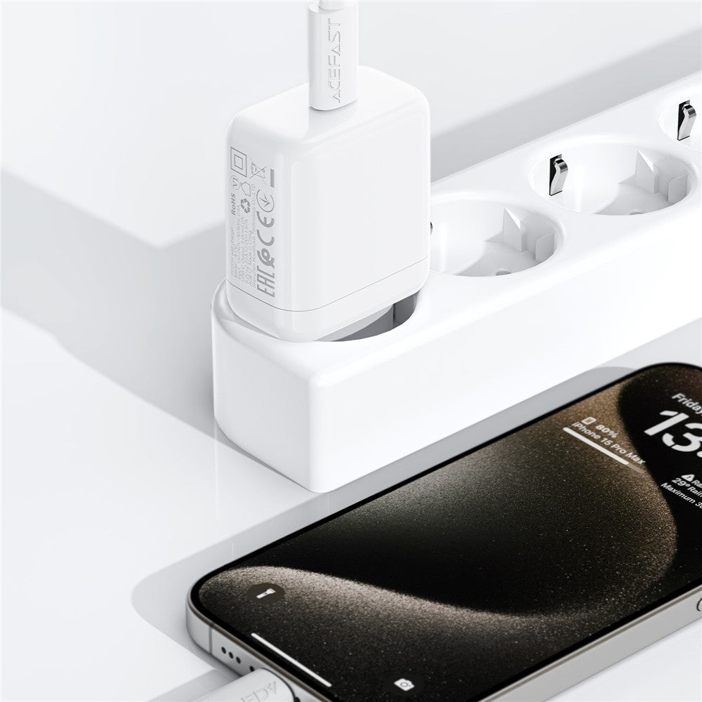 Netwerkoplader Acefast A130, 20W, 3A, 1 x USB-C, Wit