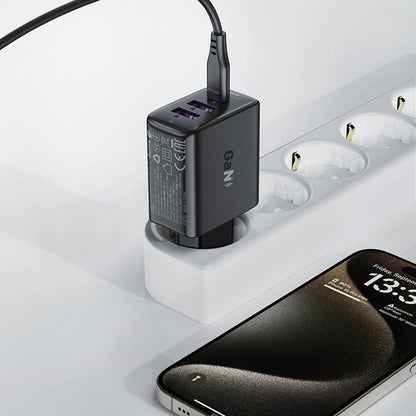 Acefast A57 Netwerkoplader, 35W, 3A, 2 x USB-A - 1 x USB-C, Zwart