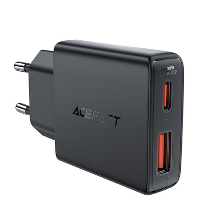 Netwerkoplader Acefast A69, 30W, 3A, 1 x USB-A - 1 x USB-C, Zwart