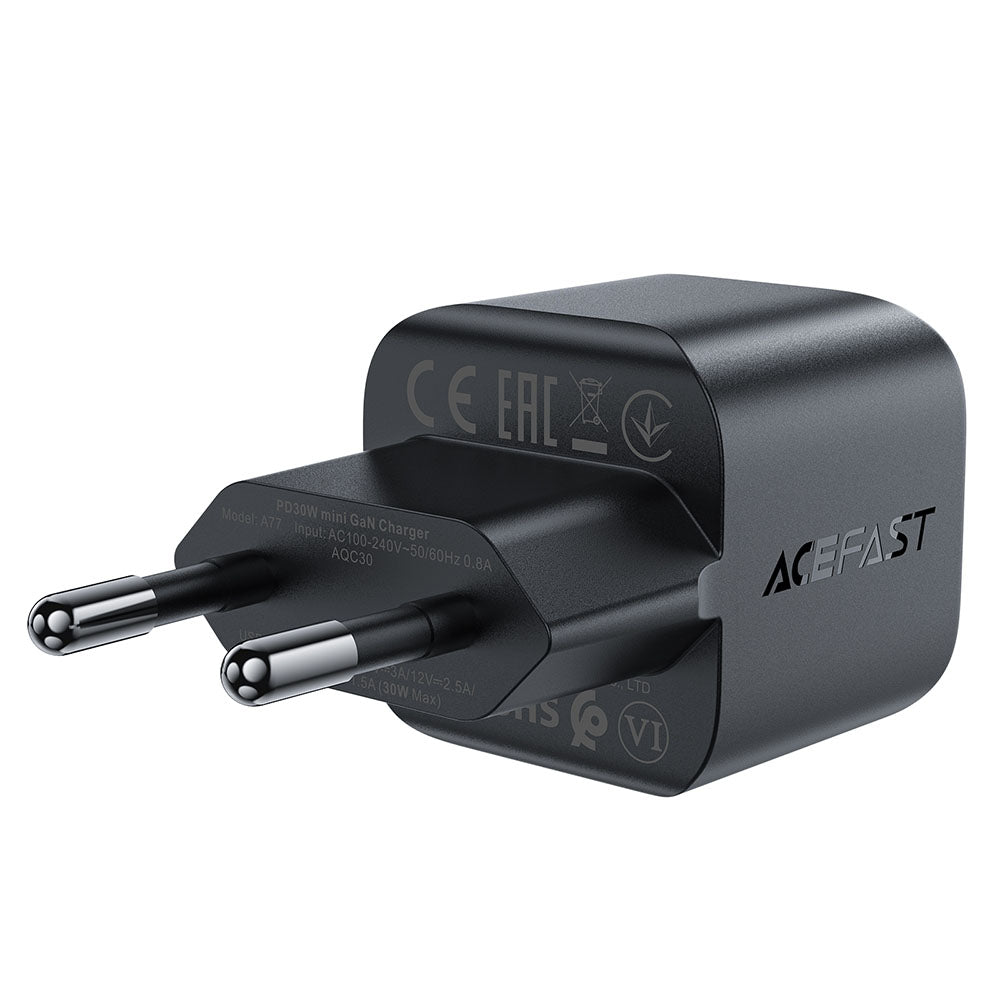 Netwerkoplader Acefast A77, 30W, 3A, 1 x USB-C, Zwart