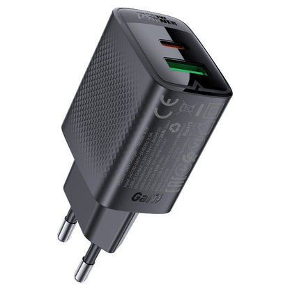 Acefast A78 Netwerkoplader, 20W, 3A, 1 x USB-A - 1 x USB-C, Zwart