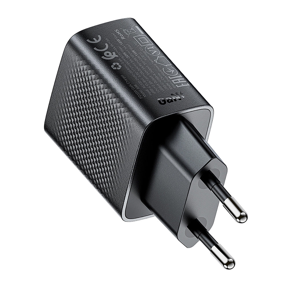 Acefast A98 Netwerkoplader, 30W, 3A, 1 x USB-A - 1 x USB-C, Zwart