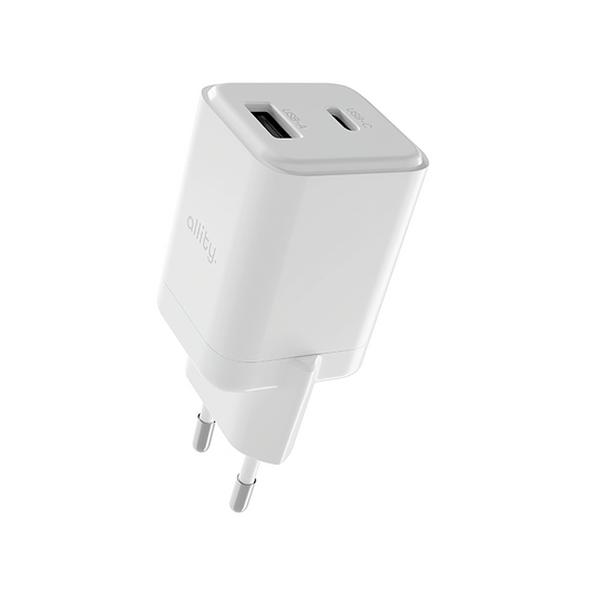 Allity Netwerkoplader. ATC-01-30WAC Mini, 30W, 3A, 1 x USB-A - 1 x USB-C, Wit