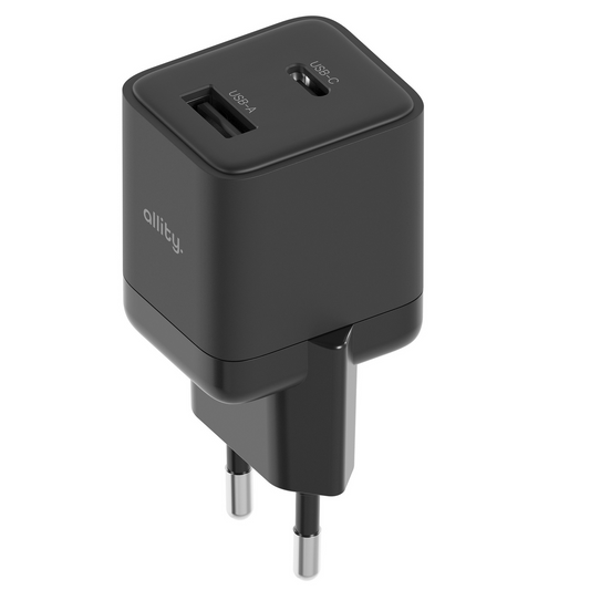 Allity Netwerkoplader. ATC-01-30WAC Mini, 30W, 3A, 1 x USB-A - 1 x USB-C, Zwart