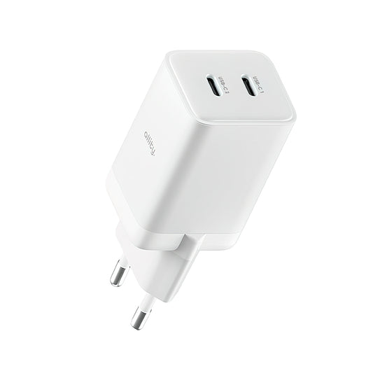 Allity Netwerkoplader. ATC-01-45WCC Fast, 45W, 3A, 2 x USB-C, Wit