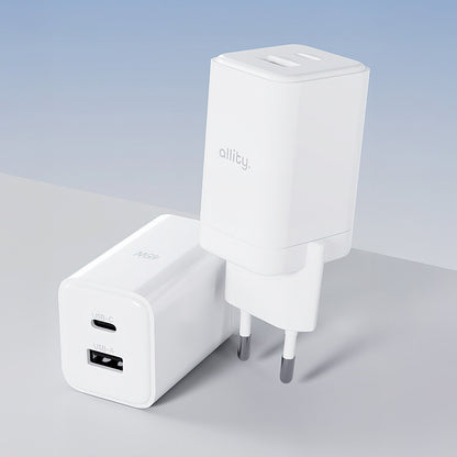 Allity Netwerkoplader. ATC-01-45WCC Fast, 45W, 3A, 1 x USB-A - 1 x USB-C, Wit