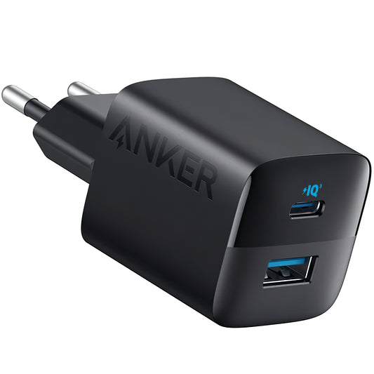 Anker 323 Network Charger, 33W, 3A, 1 x USB-A - 1 x USB-C, Black A2331G11 