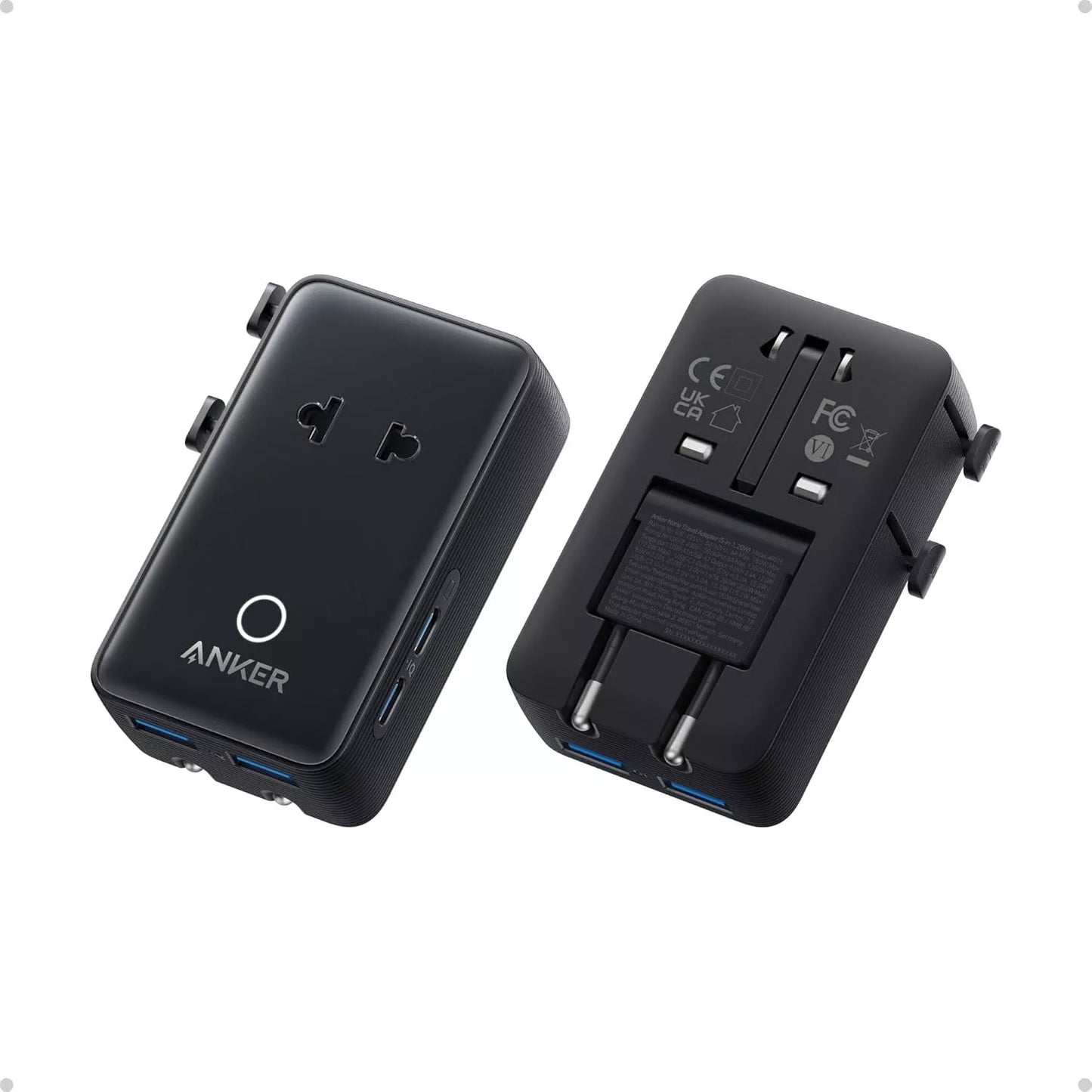 Anker Nano Travel Netwerkoplader, 20W, 3A, 2 x USB-A - 2 x USB-C, Zwart A9215H11