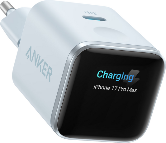 Anker Nano Display Netadapter, 45W, 3A, 1 x USB-C, Blauw A121DG31