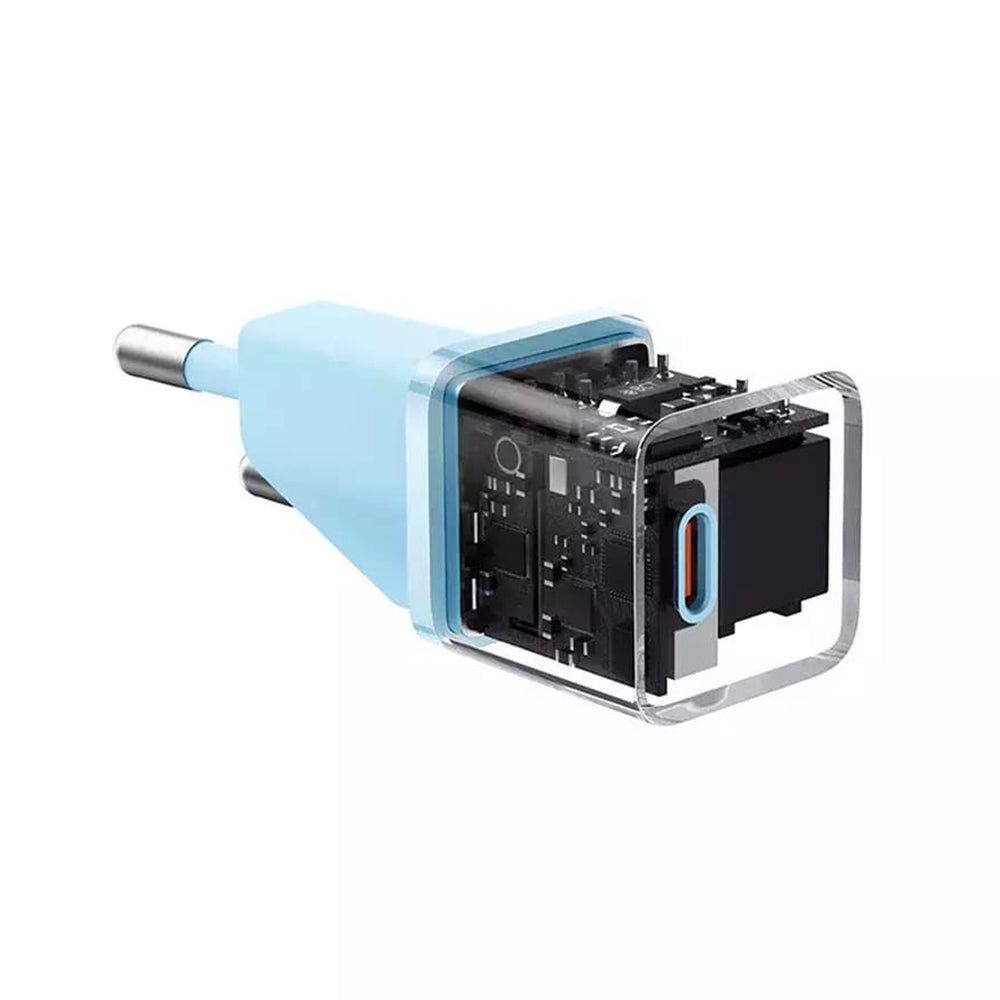 Baseus GaN Mini 1C Netwerkoplader, 20W, 3A, 1 x USB-C, Blauw CCGN050103