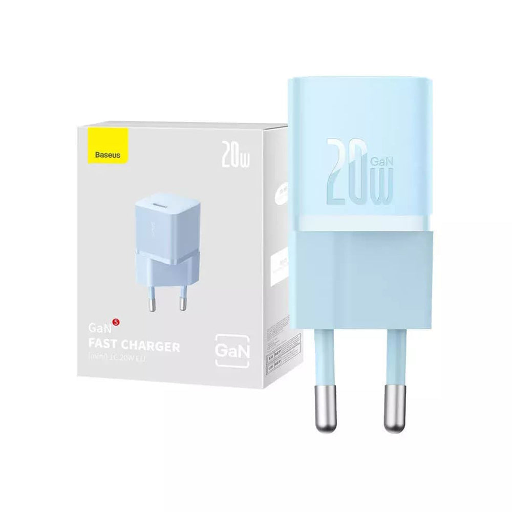 Baseus GaN Mini 1C Netwerkoplader, 20W, 3A, 1 x USB-C, Blauw CCGN050103