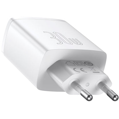 Netwerkoplader Baseus Compact, 30W, 1 x USB-C - 2 x USB-A, Wit CCXJ-E02 