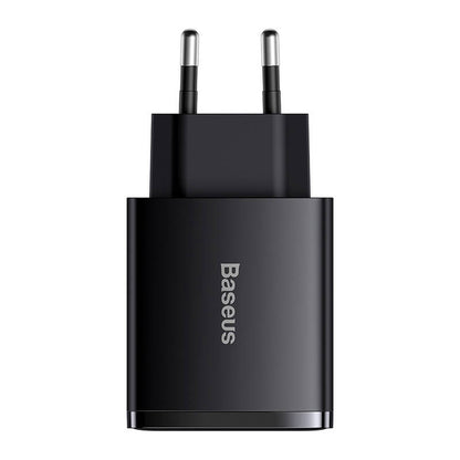 Baseus Compact Netwerkoplader, 30W, 3A, 1 x USB-C - 2 x USB-A, Zwart CCXJ-E01