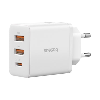 Baseus Cube Netwerkoplader, 30W, 3A, 2 x USB-A - 1 x USB-C, Wit P10111402213-00