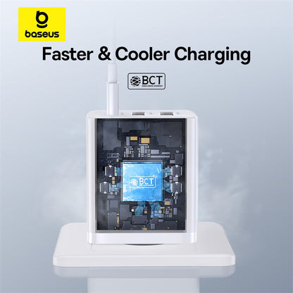 Baseus Cube Netwerkoplader, 30W, 3A, 2 x USB-A - 1 x USB-C, Wit P10111402213-00