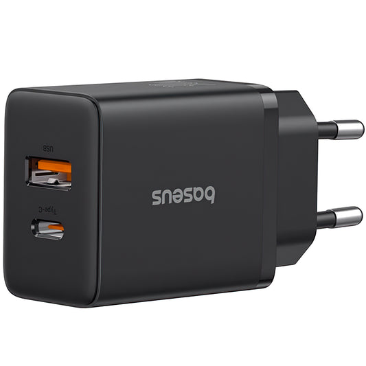 Network Charger Baseus Cube, 30W, 2.4A, 1 x USB-A - 1 x USB-C, Black P10111404113113-00 