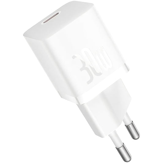 Network Charger Baseus GaN Mini GaN Mini 1C, 30W, 3A, 1 x USB-C, White CCGN070502