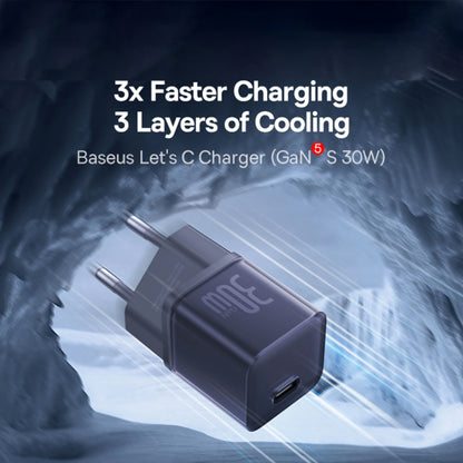 Baseus GaN5S Netwerkoplader, 30W, 3A, 1 x USB-C, Paars P10162504523-00