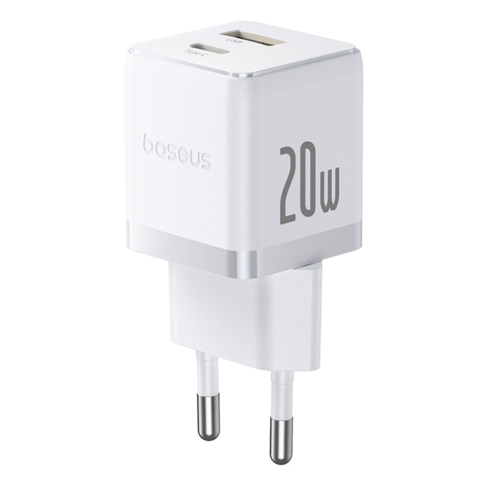 Baseus Palm Netwerkoplader, 20W, 3A, 1 x USB-A - 1 x USB-C, Wit CCZC20UE