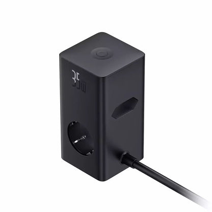 Baseus PowerCombo Netwerkoplader, 35W, 5A, 2 x USB-A - 2 x USB-C - 3 x Schuko, Zwart, Opnieuw verzegeld E00023606113-00