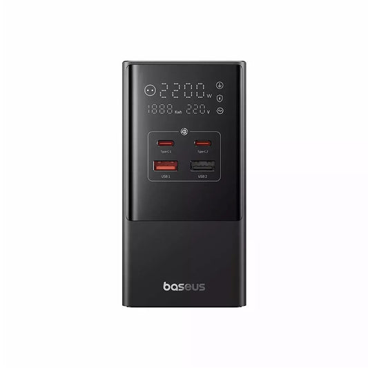 Baseus PowerCombo Netwerkoplader, 35W, 5A, 2 x USB-A - 2 x USB-C - 3 x Schuko, Zwart E00023606113-00