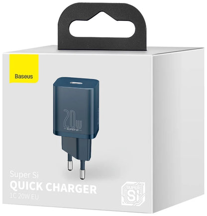 Baseus Super Si Network Charger, 20W, 3A, 1 x USB-C, Blue CCSUP-B03 