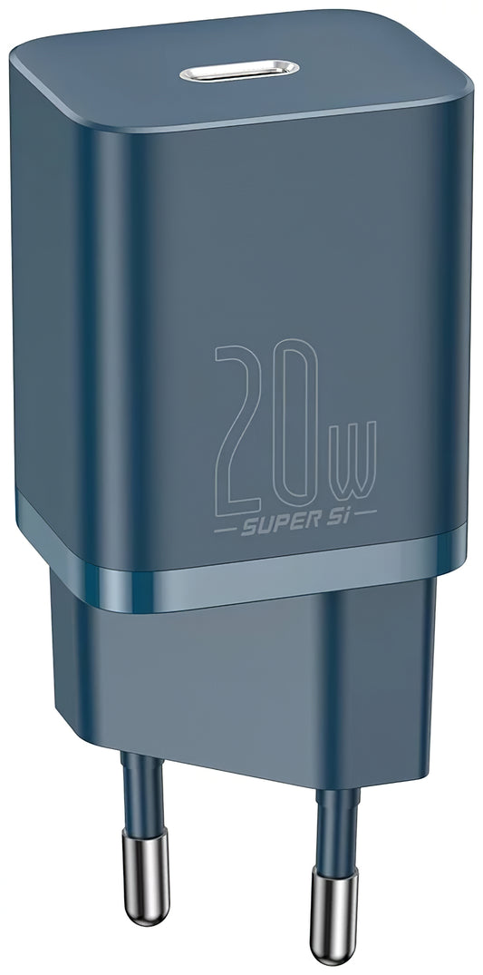 Netwerkoplader Baseus Super Si, 20W, 3A, 1 x USB-C, Blauw CCSUP-B03 