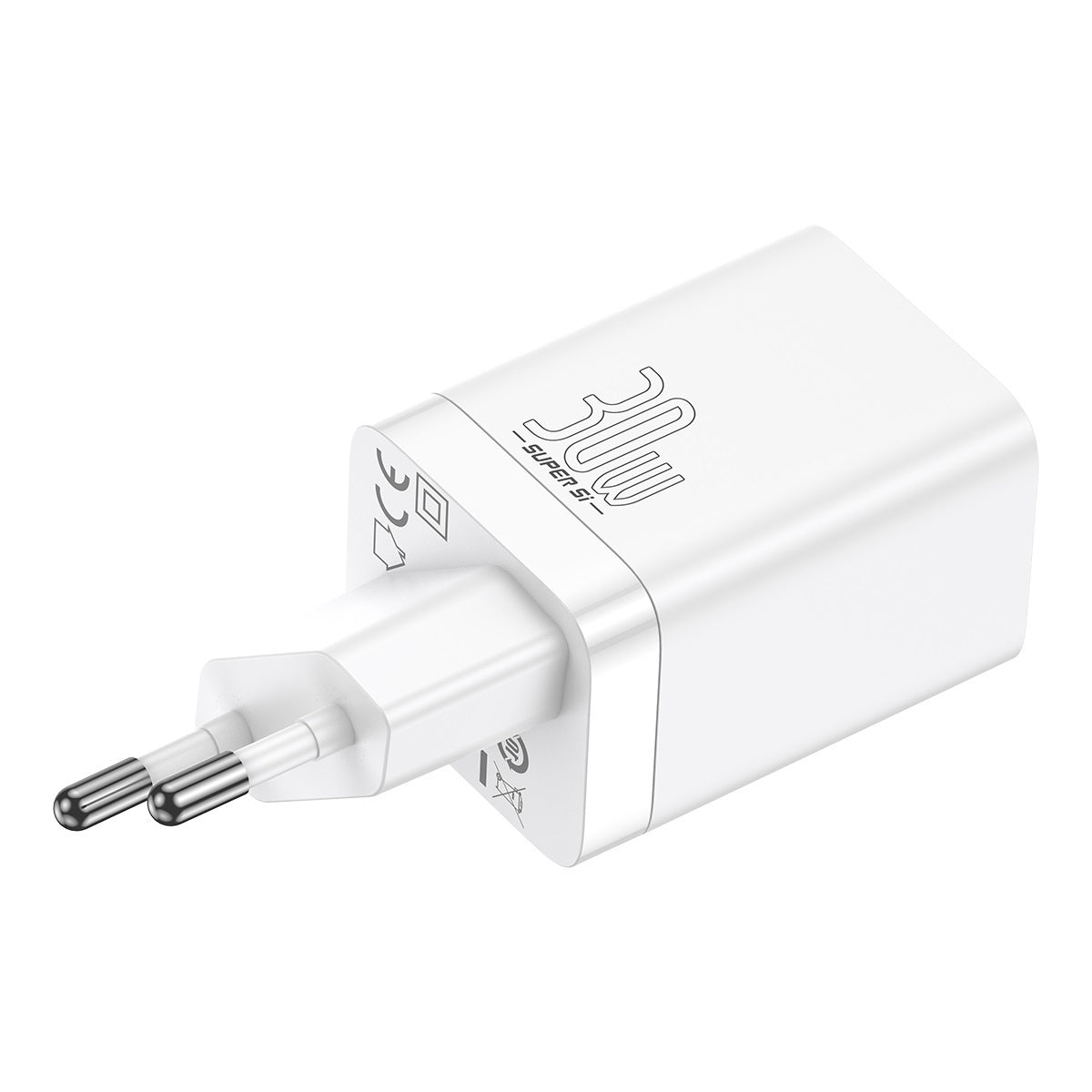 Baseus Super Si Pro Network Charger, 30W, 3A, 1 x USB-A - 1 x USB-C, White CCSUPP-E02