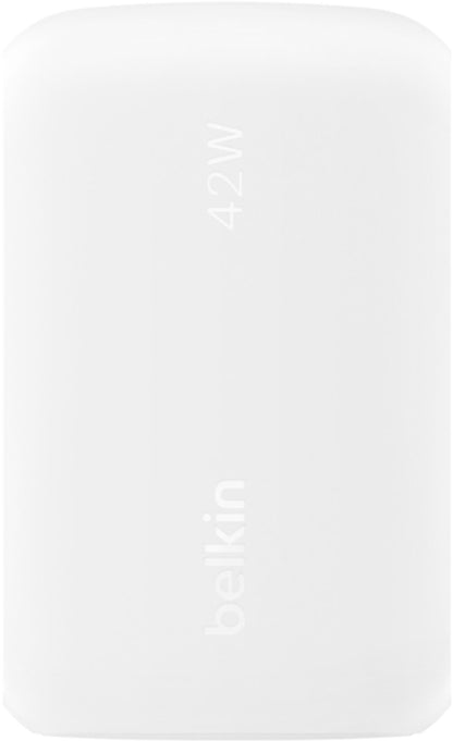 Belkin BoostCharge Dual Netlader, 42W, 3A, 1 x USB-A - 1 x USB-C, Wit WCB009vfWH