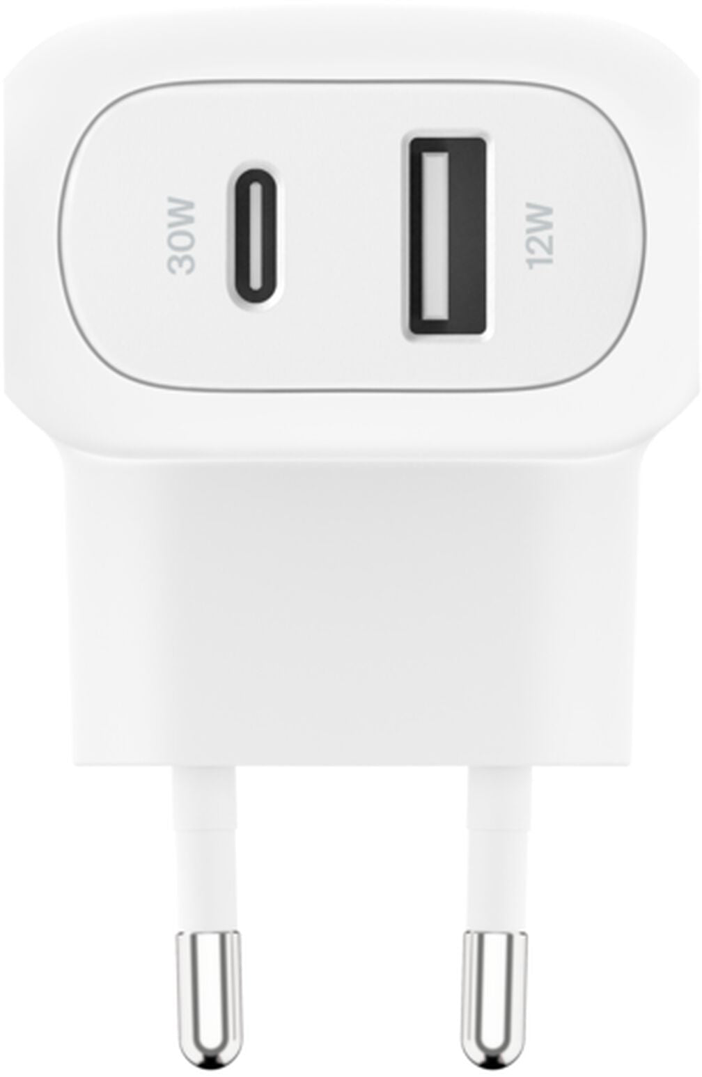 Belkin BoostCharge Dual Netlader, 42W, 3A, 1 x USB-A - 1 x USB-C, Wit WCB009vfWH