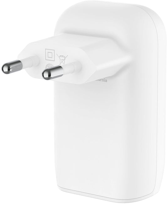 Belkin BoostCharge Wall Charger, 67W, 3A, 3 x USB-C, White WCC002vfWH