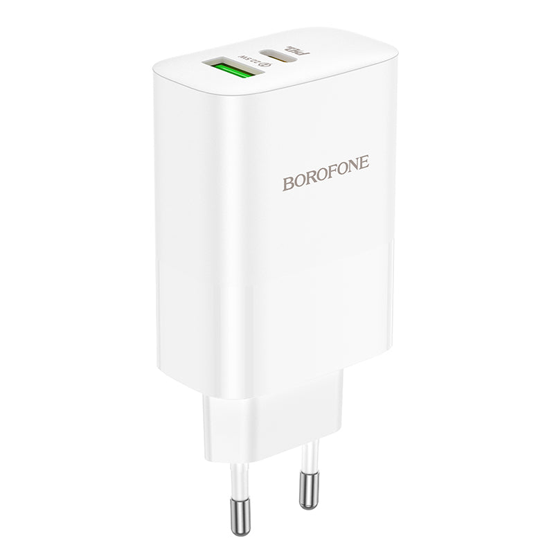 Netwerkoplader Borofone BN10, 65W, 5A, 1 x USB-A - 1 x USB-C, Wit 