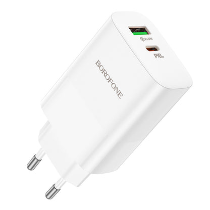 Netwerkoplader Borofone BN10, 65W, 5A, 1 x USB-A - 1 x USB-C, Wit 