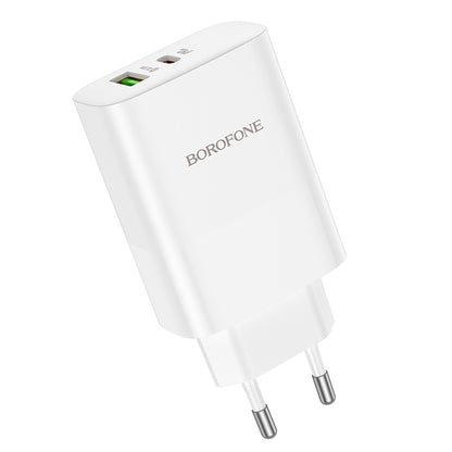 Netwerkoplader Borofone BN10, 65W, 5A, 1 x USB-A - 1 x USB-C, Wit 