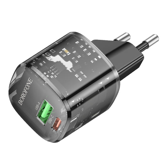 Netwerkoplader Borofone BN17 Sunlight, 20W, 3A, 1 x USB-A - 1 x USB-C, Zwart